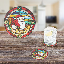 Porta-copo De Papel Redondo Papais noeis chegando à paisagem