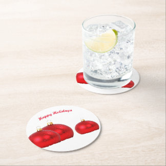 Porta-copo De Papel Redondo Paper Coaster Happy Holidays