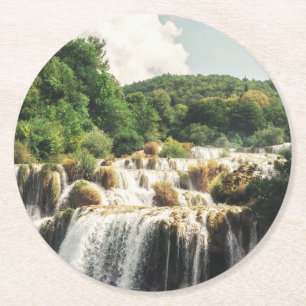 Porta-copo De Papel Redondo Parque Nacional de Krka - cachoeira Skradinski