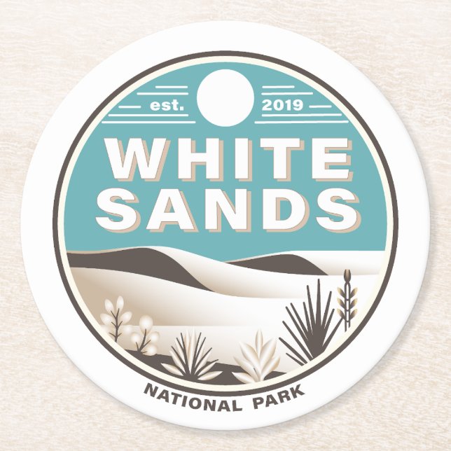 Porta-copo De Papel Redondo Parque Nacional White Sands (Frente)