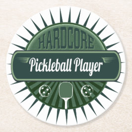 Porta-copo De Papel Redondo Partido de Dink do jogador de Pickleball