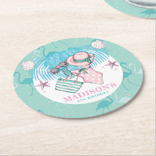 Porta-copo De Papel Redondo Partido de Piscina Personalizado
