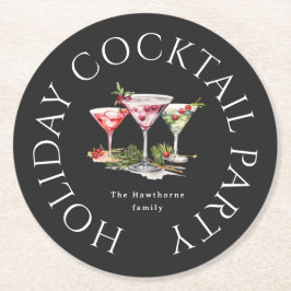 Porta-copo De Papel Redondo Partido Elegante dos Cocktail de Natal