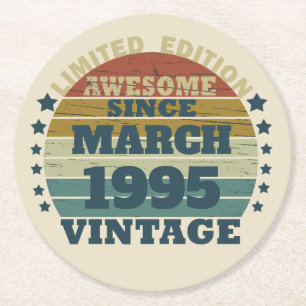 Porta-copo De Papel Redondo Partido Personalizado 30 aniversário de 30 anos de