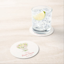 Porta-copo De Papel Redondo Pastel Floral Bridal Shower  – Japanese-Asian