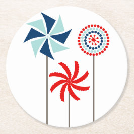 Porta-copo De Papel Redondo Patriótico 4 de julho de Porta copos de PinWheel