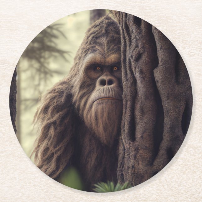 Porta-copo De Papel Redondo Pé Grande/Sasquatch (Frente)