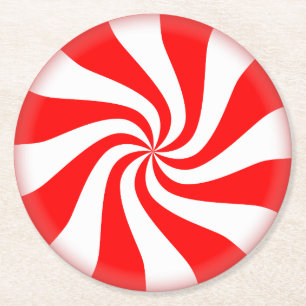 Porta-copo De Papel Redondo Peppermint Candy