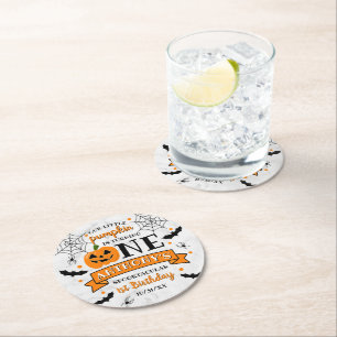 Porta-copo De Papel Redondo Pequena Abóbora Transformando Um primeiro aniversa