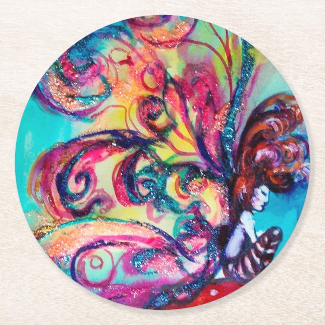 PORTA-COPO DE PAPEL REDONDO PEQUENO ELF DE COGUMELOS (Frente)