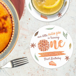 Porta-copo De Papel Redondo Pequeno primeiro aniversario de Pizza Fall