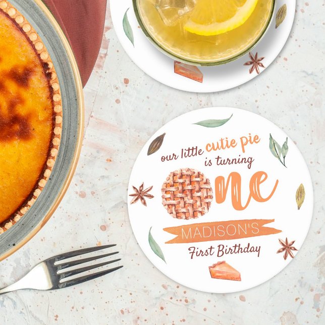 Porta-copo De Papel Redondo Pequeno primeiro aniversario de Pizza Fall (Criador carregado)
