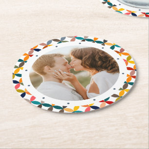 Porta-copo De Papel Redondo Personalizado Personalizado com Cor Moderna de Fot