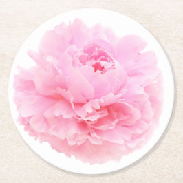Porta-copo De Papel Redondo pétalas rosa suave