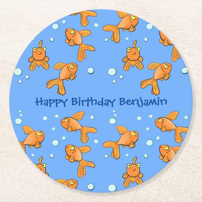 Porta-copo De Papel Redondo Pimpim-laranja-acastanhado na ilustração de desenh (Frente)