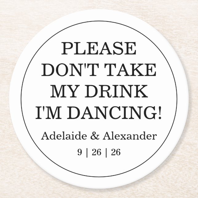 Porta-copo De Papel Redondo Pink Garden Rose Wedding (Frente)