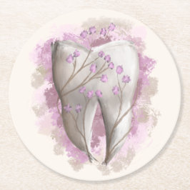 Porta-copo De Papel Redondo Pintura dos dentes. Dentista, Modelo de Dental Ass