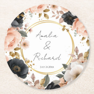 Porta-copo De Papel Redondo Pires de Cama de Casamento Personalizados com Dese