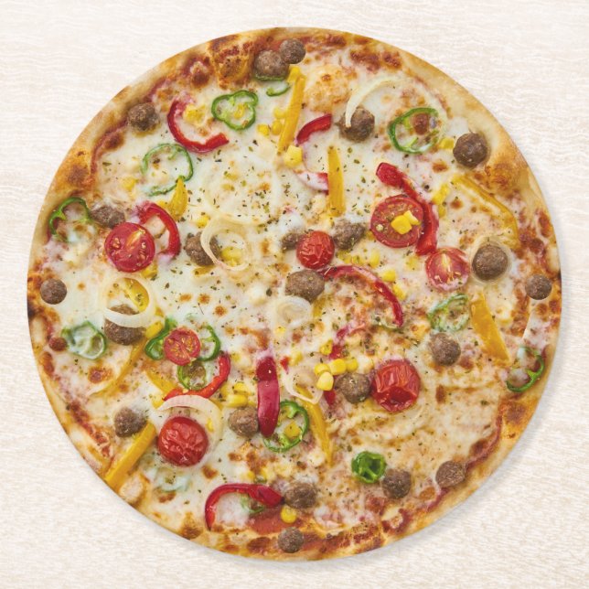 Porta-copo De Papel Redondo Pizza (Frente)