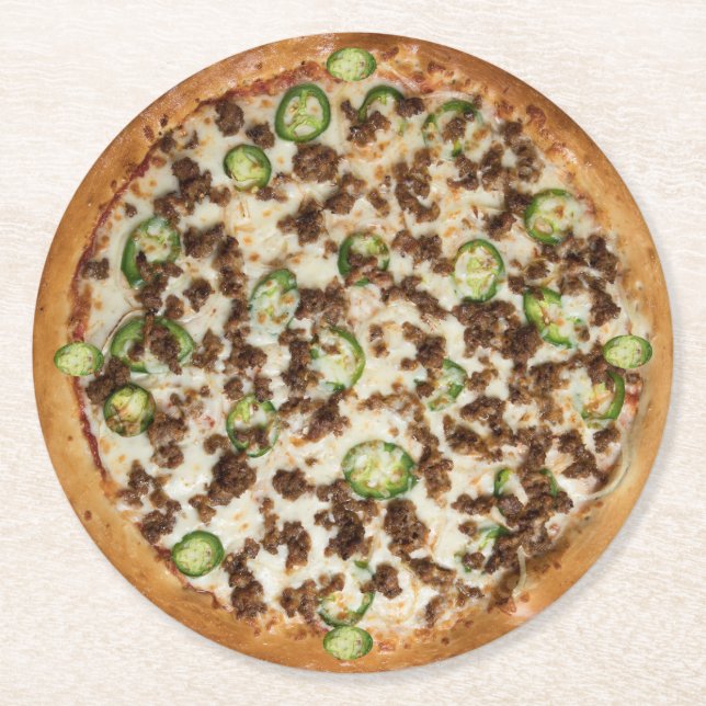 Porta-copo De Papel Redondo Pizza (Frente)