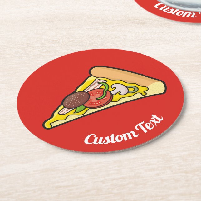 Porta-copo De Papel Redondo Pizza Slice (Angulado)
