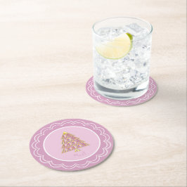 Porta-copo De Papel Redondo Placa de papel de nó Joyoux rosa