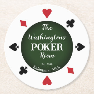 Porta-copo De Papel Redondo Placas de Reprodução Clássicas Poker Room Beer Bee