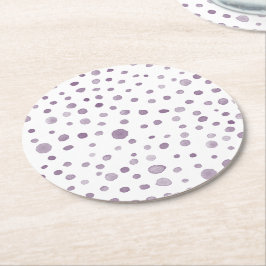 Porta-copo De Papel Redondo Plum Confetti Watercolor Dots Porta copos de Papel