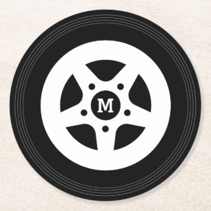 Porta-copo De Papel Redondo Pneu de roda redonda e conjunto de portas copos de