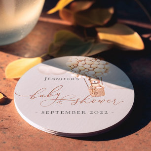 Porta-copo De Papel Redondo Podemos Esperar! Chá de Bebê