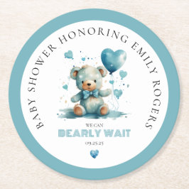 Porta-copo De Papel Redondo Podemos Esperar Um Urso Azul