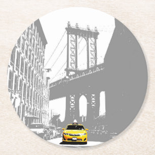 Porta-copo De Papel Redondo Ponte Yellow Nyc Nova Iorque Brooklyn