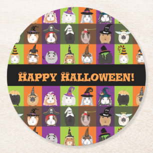 Porta-copo De Papel Redondo Porcos de Porta copos de papel do Halloween
