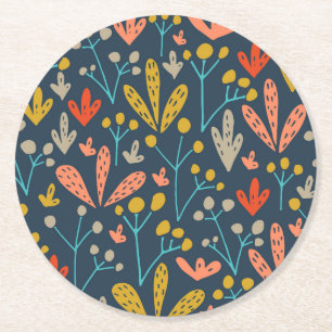 Porta-copo De Papel Redondo Porta copos botânica abstrata elegante de  