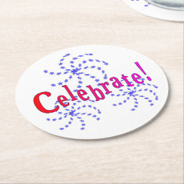 Porta-copo De Papel Redondo Porta copos - Celebração do Fireworks