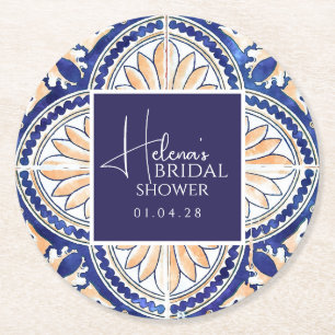 Porta-copo De Papel Redondo Porta copos da Ronda Majolica Siciliana - Tema de