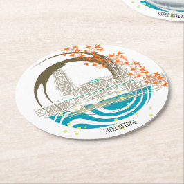 Porta-copo De Papel Redondo Porta copos de aço de Portland da ponte