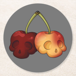 Porta-copo De Papel Redondo Porta copos de crânio de cereja muito doce