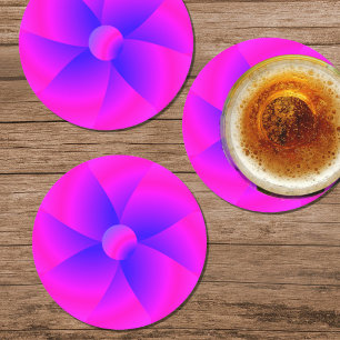 Porta-copo De Papel Redondo Porta copos de festas de papel azul e cor-de-rosa