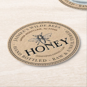 Porta-copo De Papel Redondo Porta copos de Negócios para Honey Jar Heraldic B