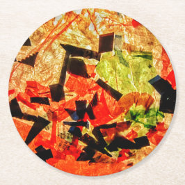 Porta-copo De Papel Redondo Porta copos de papel abstrato laranja, abstrato de