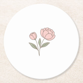 Porta-copo De Papel Redondo Porta copos de Papel de Peonies no Zoo Wonky