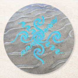 Porta-copo De Papel Redondo Porta copos de Papel de Praia Sandy