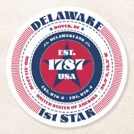 Porta-copo De Papel Redondo Porta copos de Papel de Tipografia Azul Branco Del