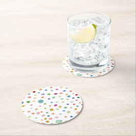 Porta-copo De Papel Redondo Porta copos de papel dos pontos aquosos do Rainbow