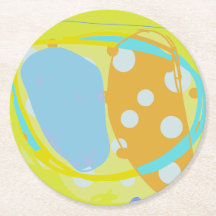 Porta copos de papel multicolorido e abstrato