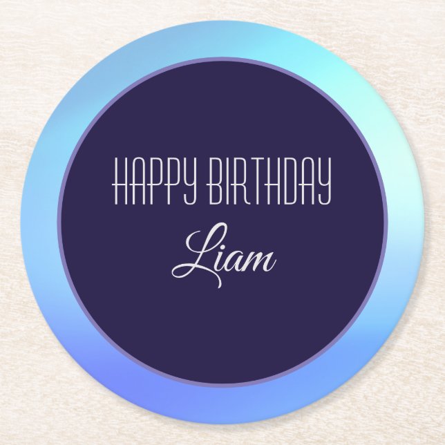 Porta-copo De Papel Redondo porta copos de papel "Parabéns" (Frente)