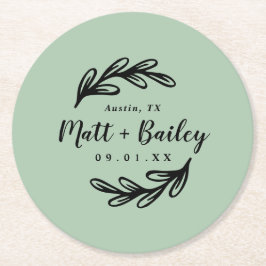 Porta-copo De Papel Redondo Porta copos de Papel redondo de Monograma de Casam