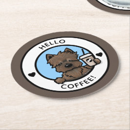 Porta-copo De Papel Redondo Porta copos de papel redondo do Café KiniArt