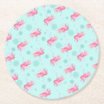Porta-copo De Papel Redondo Porta copos de papel redondo Flamingo, cor-de-rosa<br><div class="desc">As portas copos de Natal de Praia foram desenhadas usando uma réplica dos meus flocos de neve azul-turquesa e flamingos tropicais originais. Para ver mais favores de casamento de praia tropical e decoração de festas de férias,  visite www.zazzle.com/dotellabelle</div>
